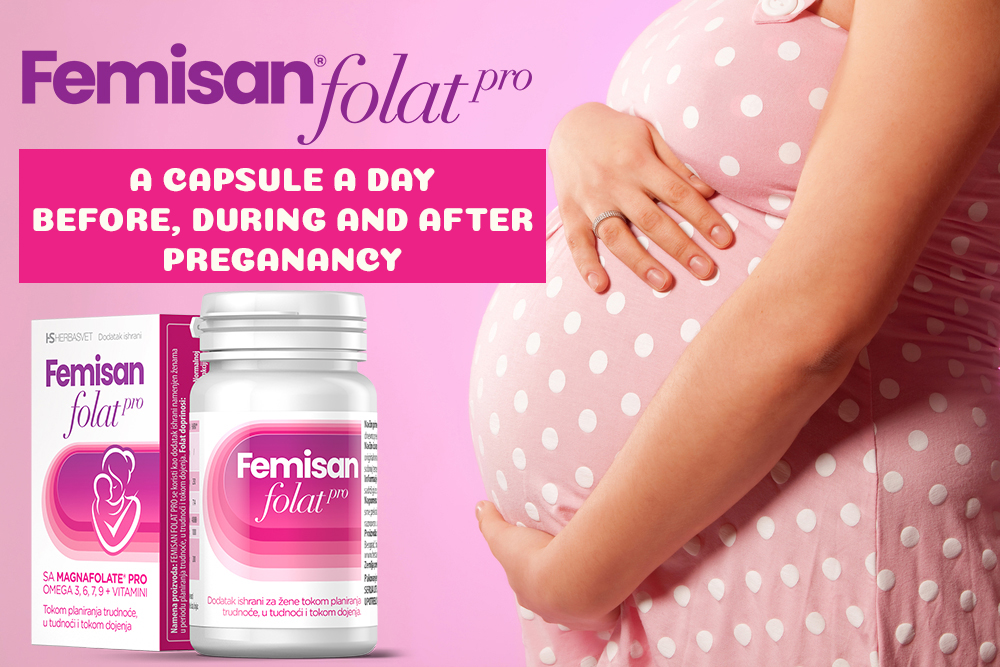 Femisan Folat pro capsules are taken before, during and after pregnancy