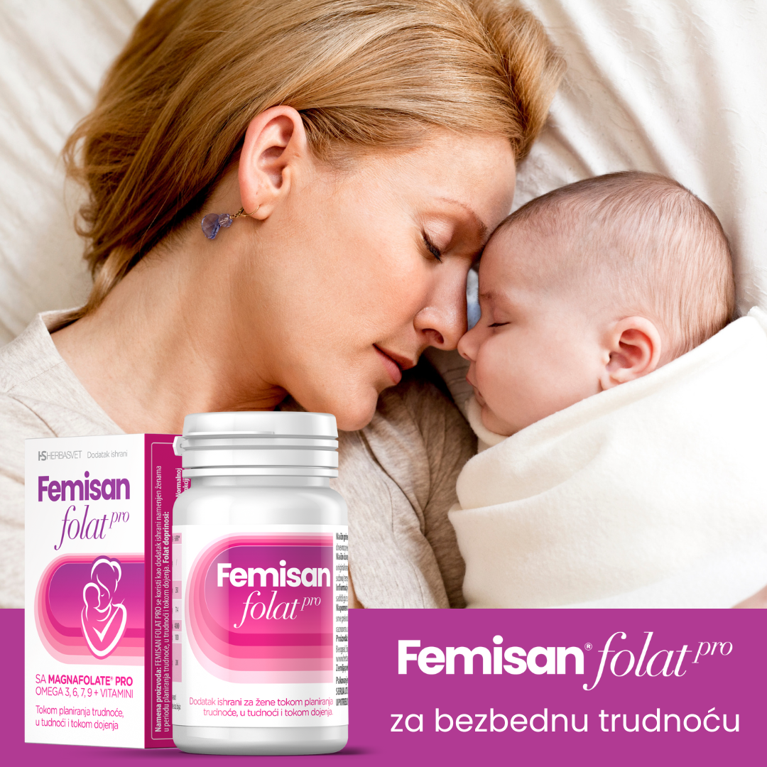 Femisan Folat Pro - za bezbednu trudnoću; mama i beba