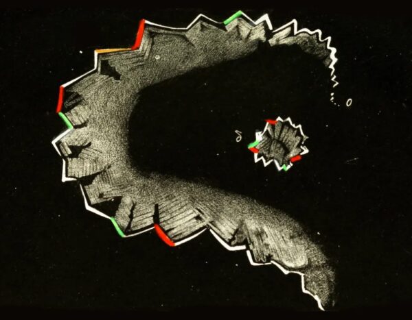 crtež hjuberta erija iz 1870. kojim prikazuje scintilirajući skotom