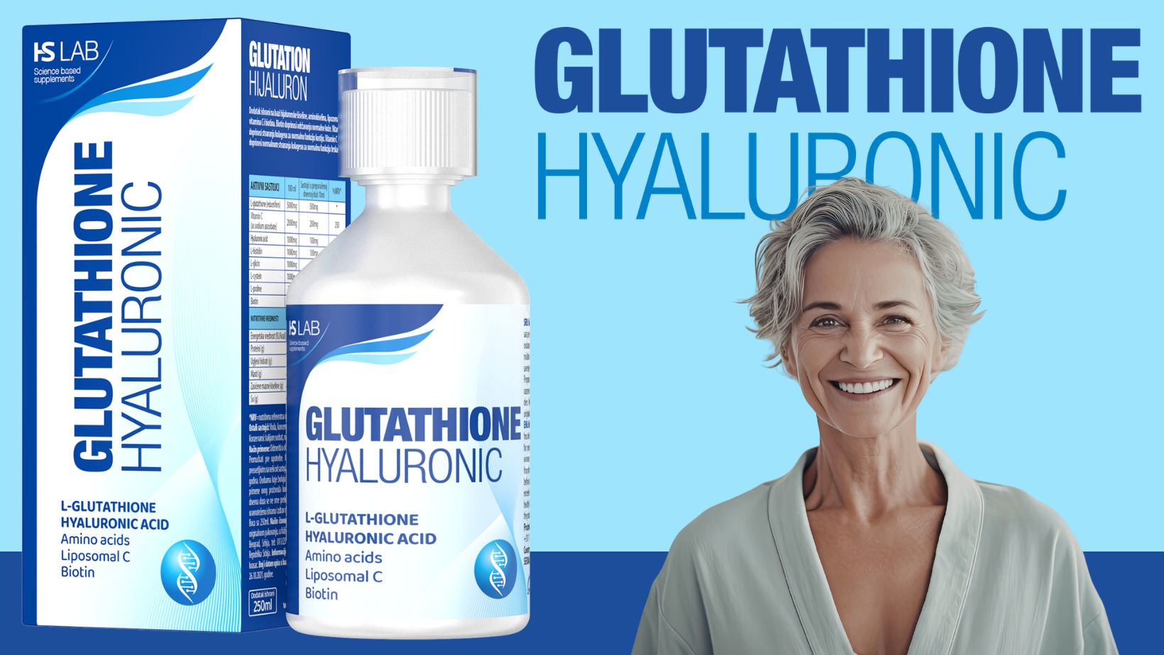 Glutation hijaluron i nasmejana žena